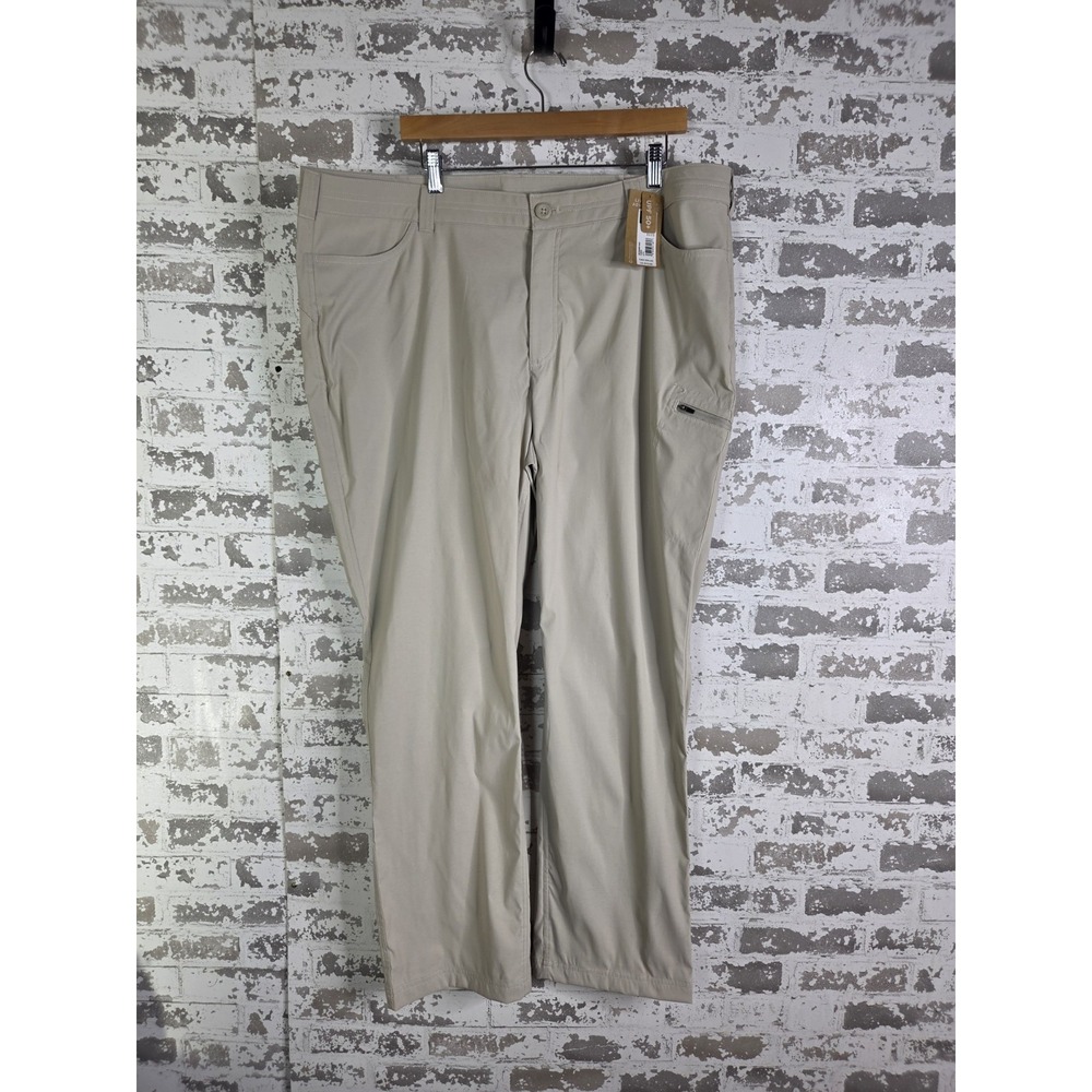 Eddie Bauer Rainier Pants Size 22 Beige Stretch Hiking UPF 50 Zip pocket